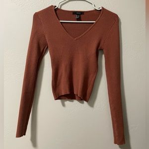 Ribbed rust colored long sleeve top!
